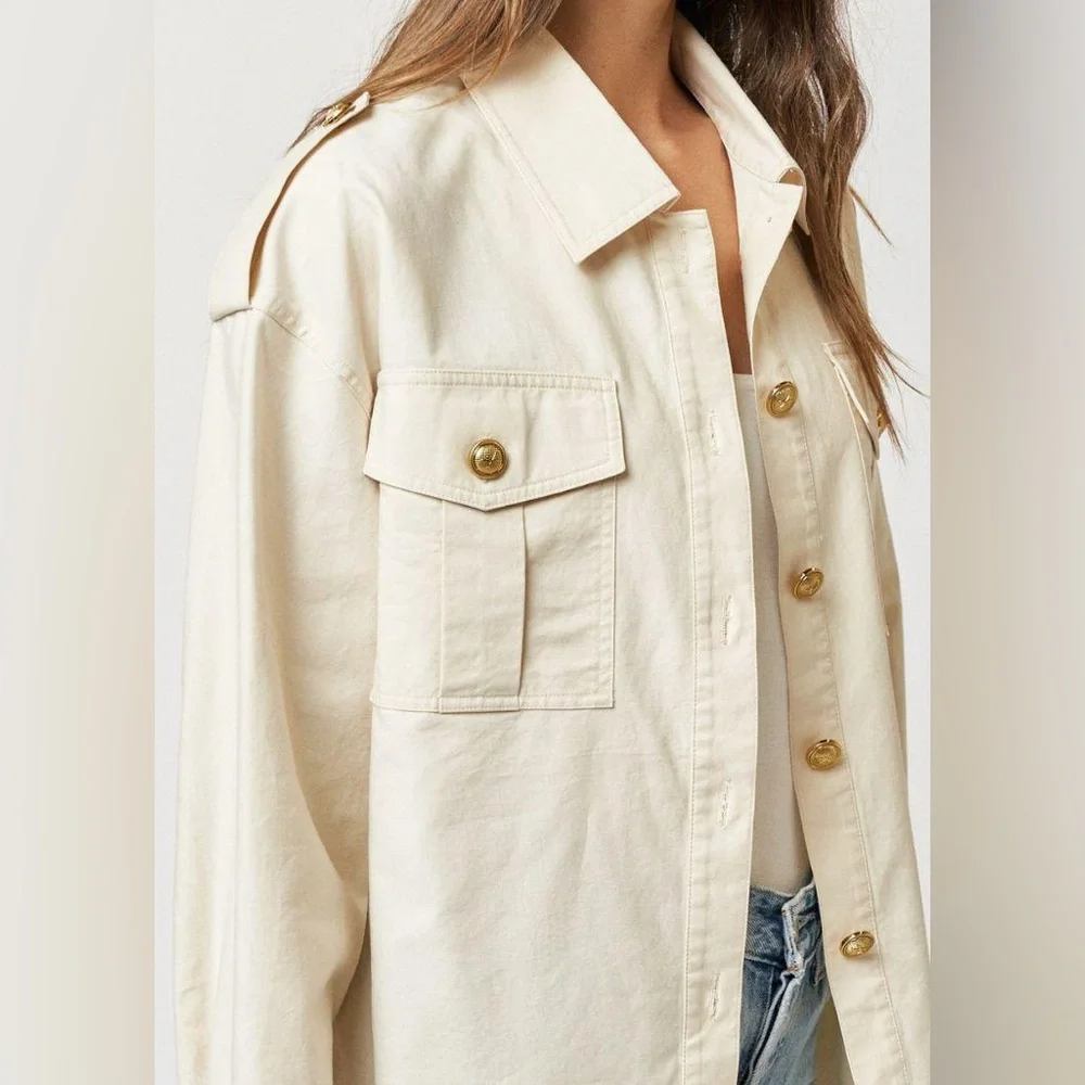 La Lavon Olive Cotton Jacket - Picture 6 of 8